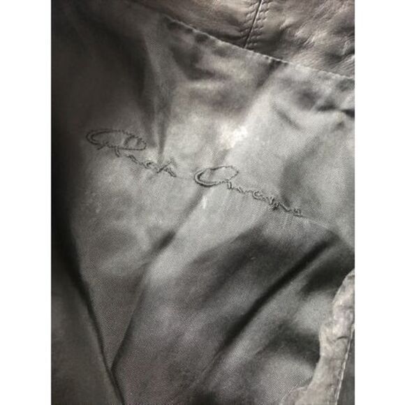 Rick Owens Kangaroo leather jacket Women 8 BLACK Double Button Pockets Lined - Picture 10 of 15